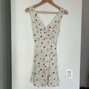 Realisation Par Cream Mini Dress with Red Floral Print
